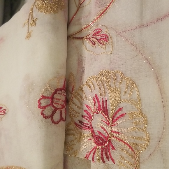 Sally Bath Collection Selena 13 PC Set; Shower Curtain  12 Metal Roller Hooks - Picture 7 of 8